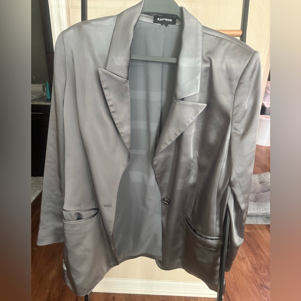 Silver/Gray Express boyfriend blazer light weight